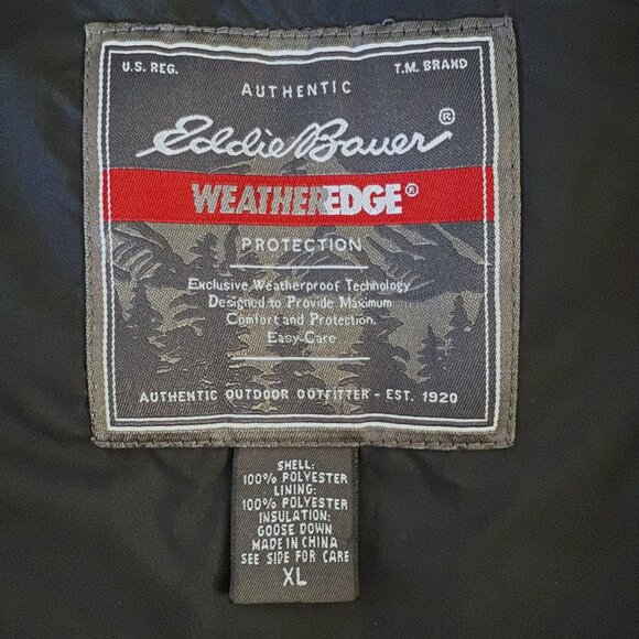 Eddie Bauer WeatherEdge Goose Down Plaid Puffer Vest Red Women's XL Outerwear - Picture 8 of 11